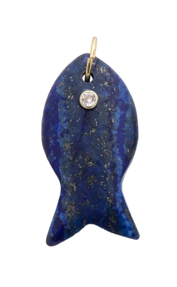 Large lapis lazuli gemstone fish