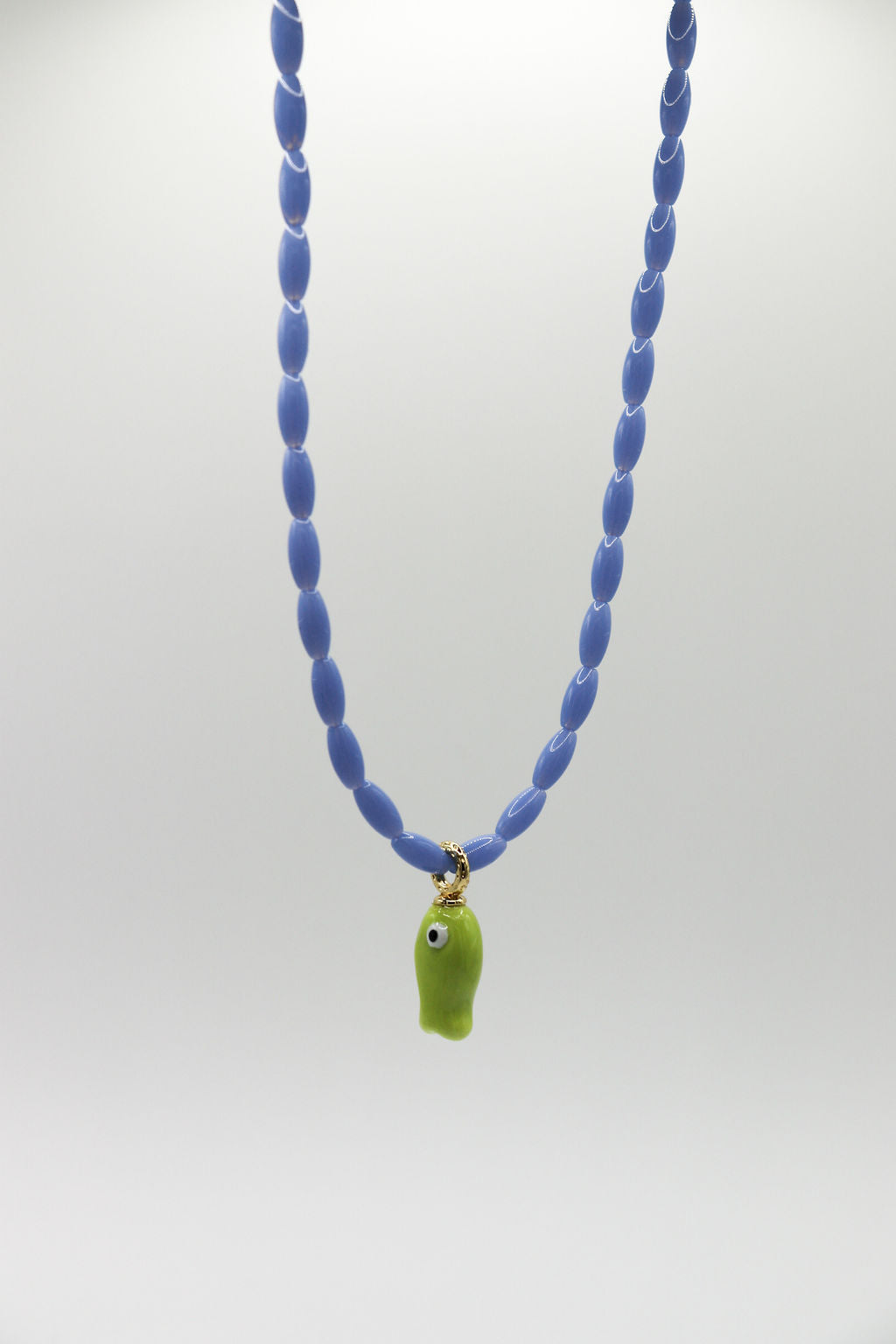 Lavender & Green Fish Necklace