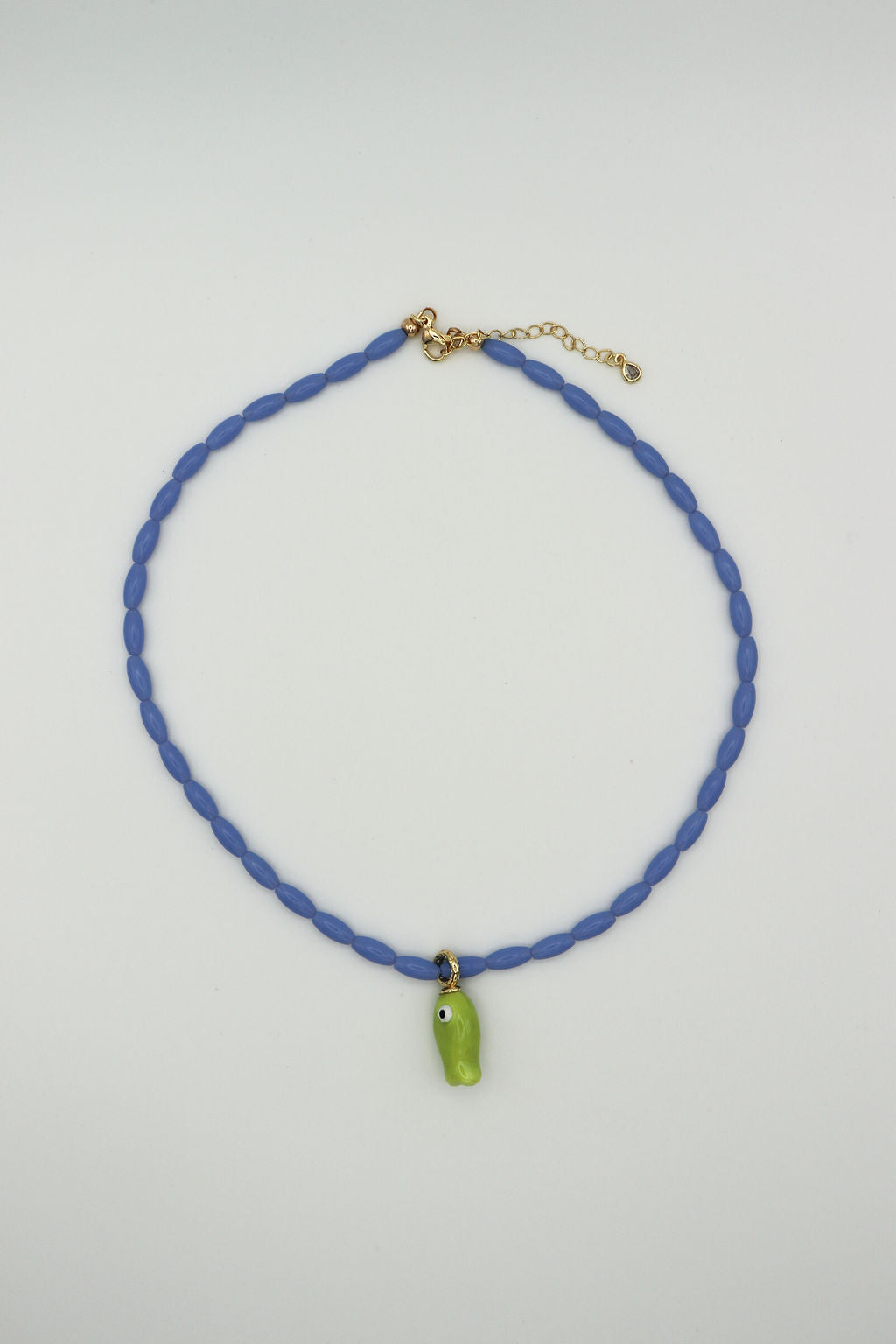 Lavender & Green Fish Necklace