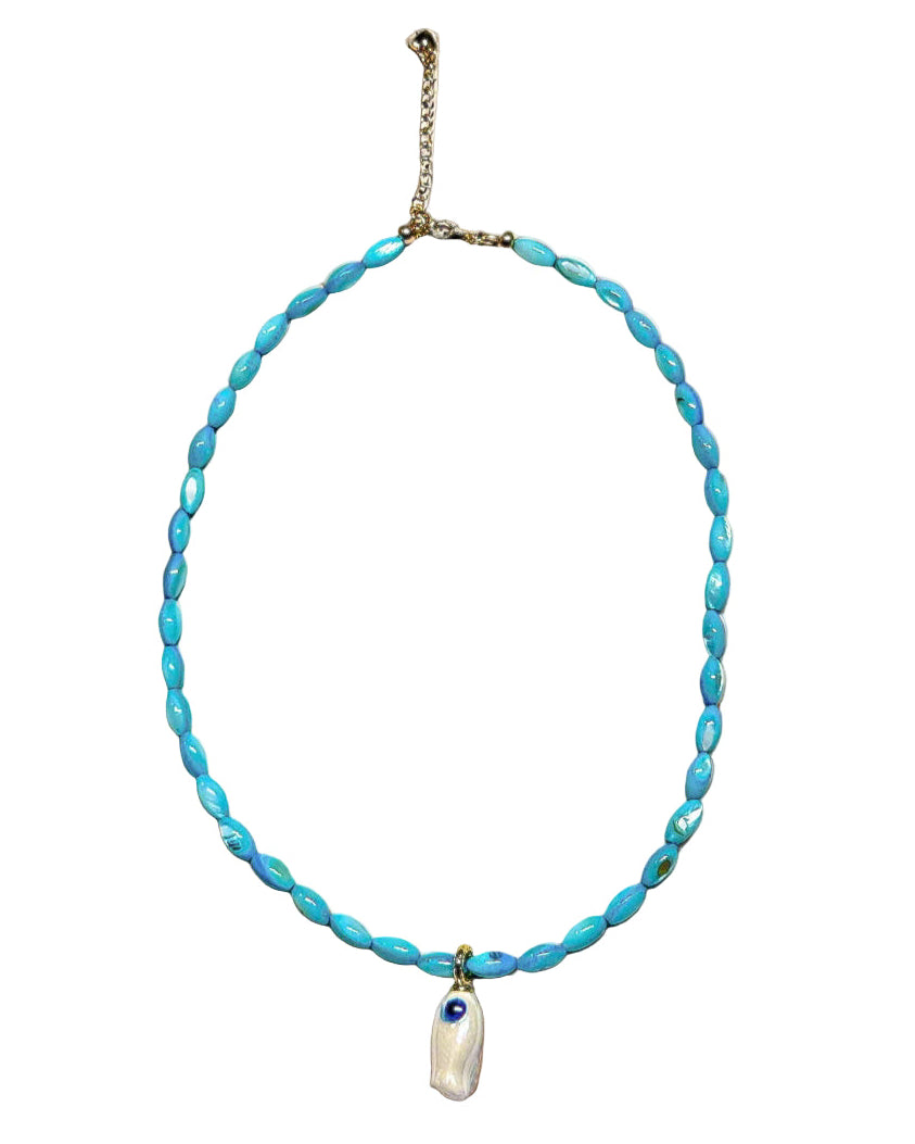 White & Blue Fishy Necklace