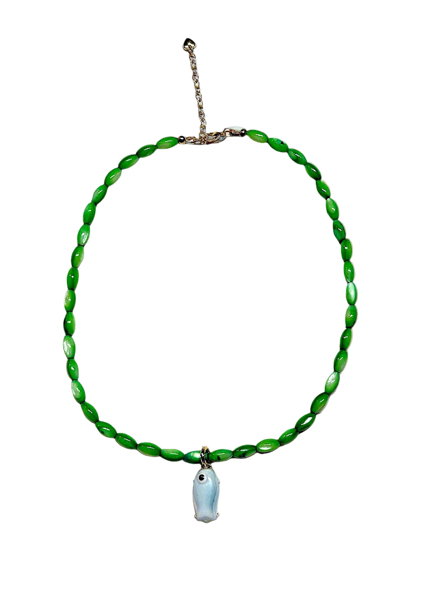 Blue & Green Fishy Necklace