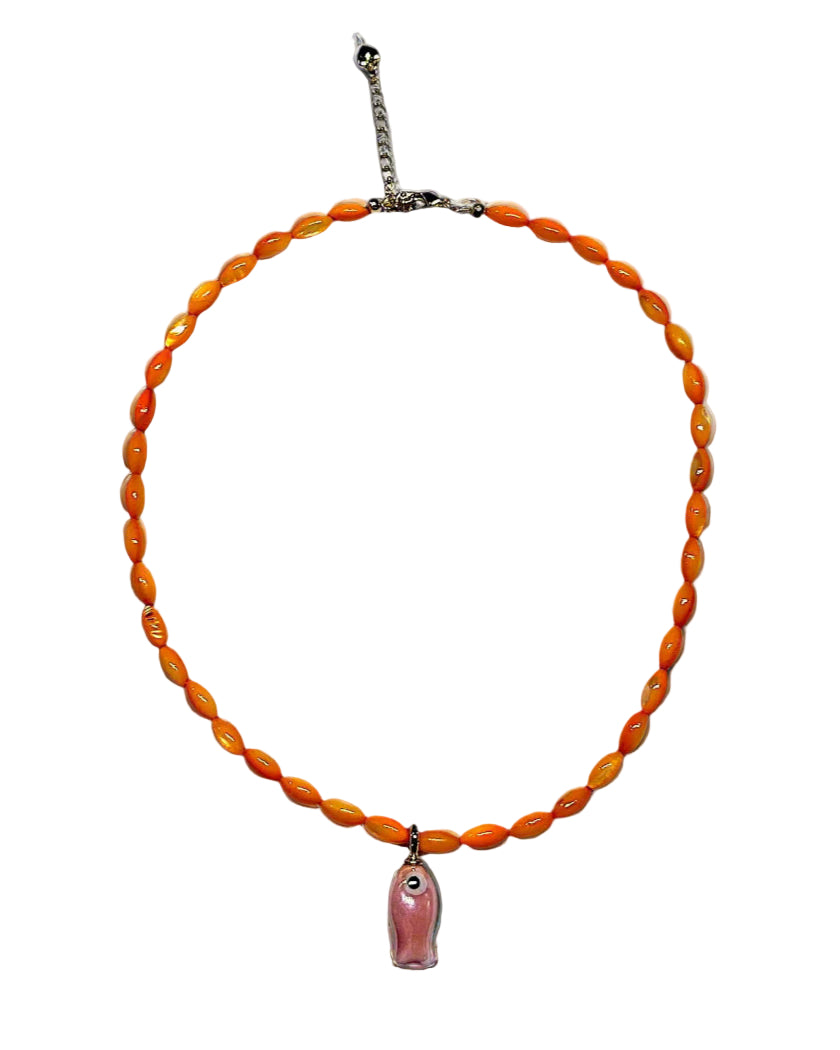 Pink & Orange Fishy Necklace